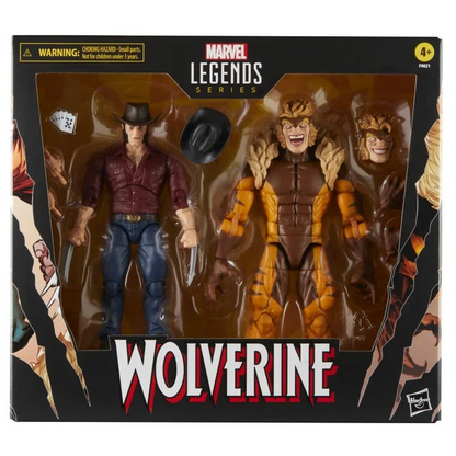 Wolverine 50th Anniversary Marvel Legends Logan and Sabretooth Action Figure Two-Pack
