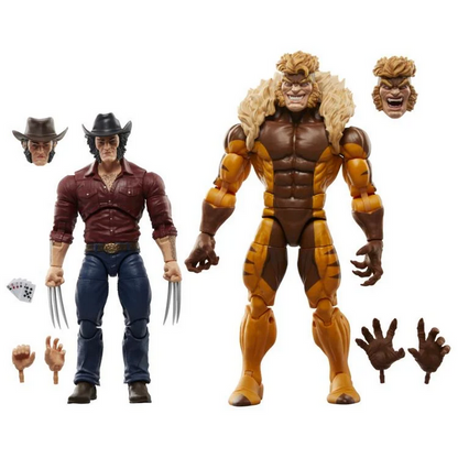 Wolverine 50th Anniversary Marvel Legends Logan and Sabretooth Action Figure Two-Pack
